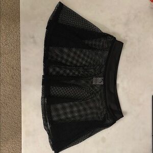 Black Mesh A-Line Skirt